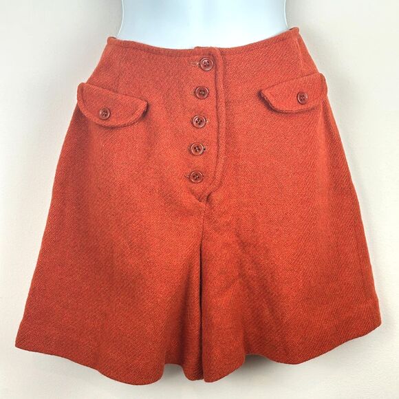 Vintage Bobbie Brooks Wool Hotpants Skirt Burnt Orange Wool Size Small - Picture 12 of 16